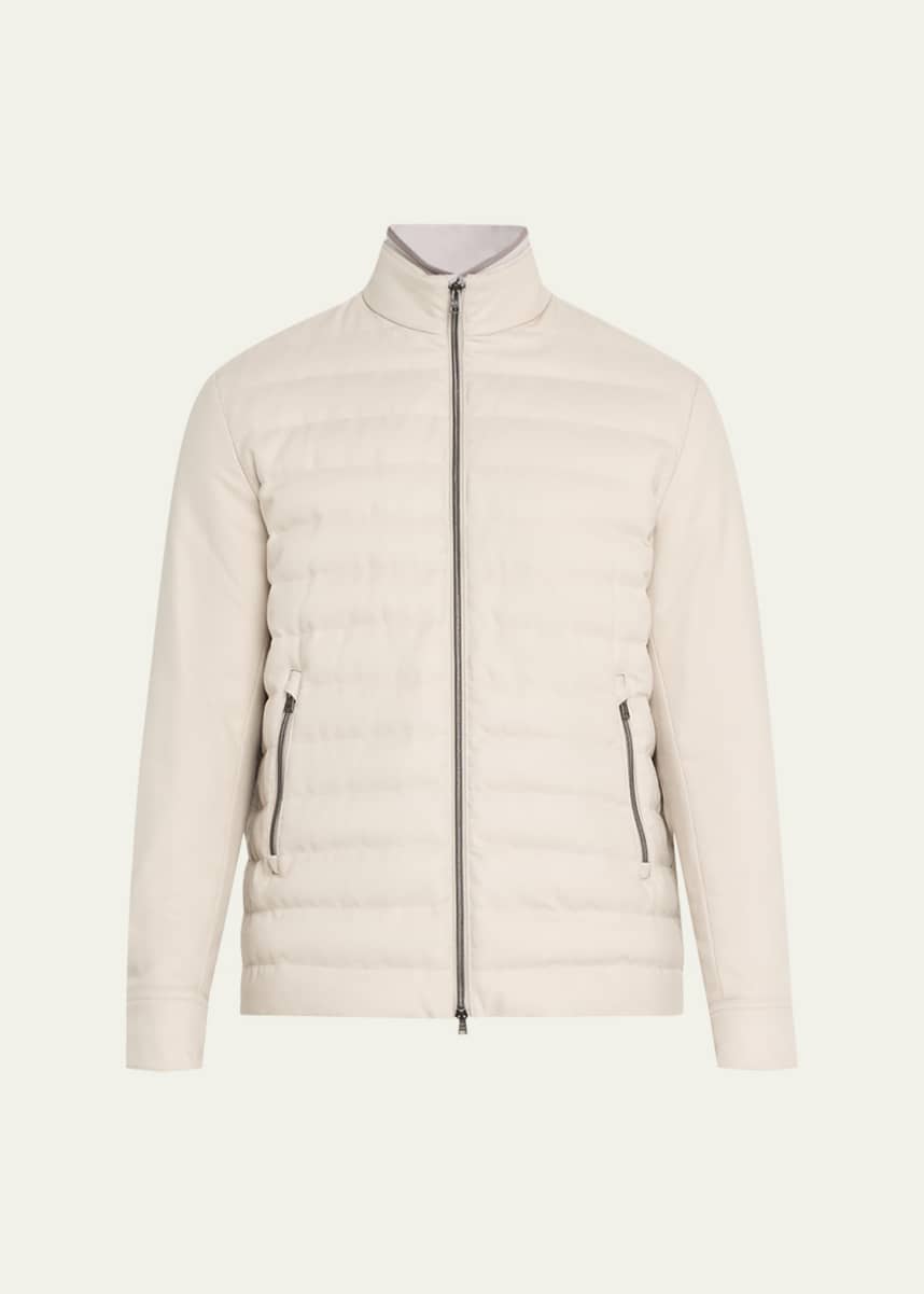 Herno Men's Padded Silk-Cashmere Zip Jacket