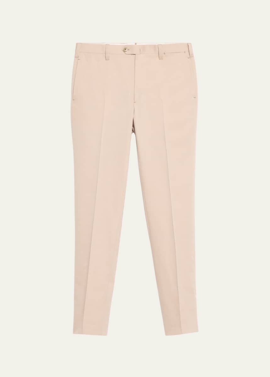 Cesare Attolini Men's Flat-Front Twill Trousers