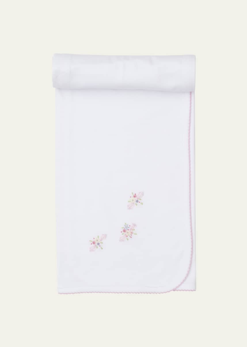 Kissy Kissy Girl's SCE Blooming Sprays Hand-Embroidered Baby Blanket