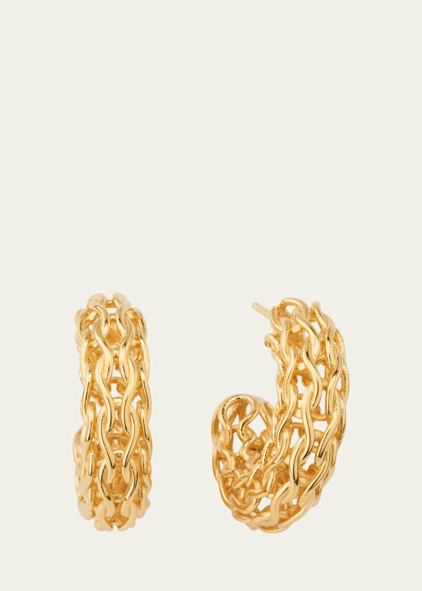 Bottega Veneta Gold-Finish Sterling Silver Hoop Earrings