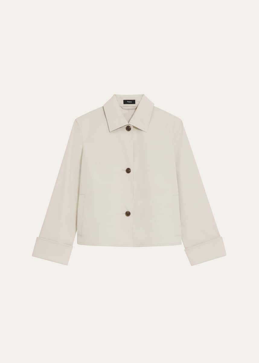 Theory Cropped Wide-Cuff Trench Jacket