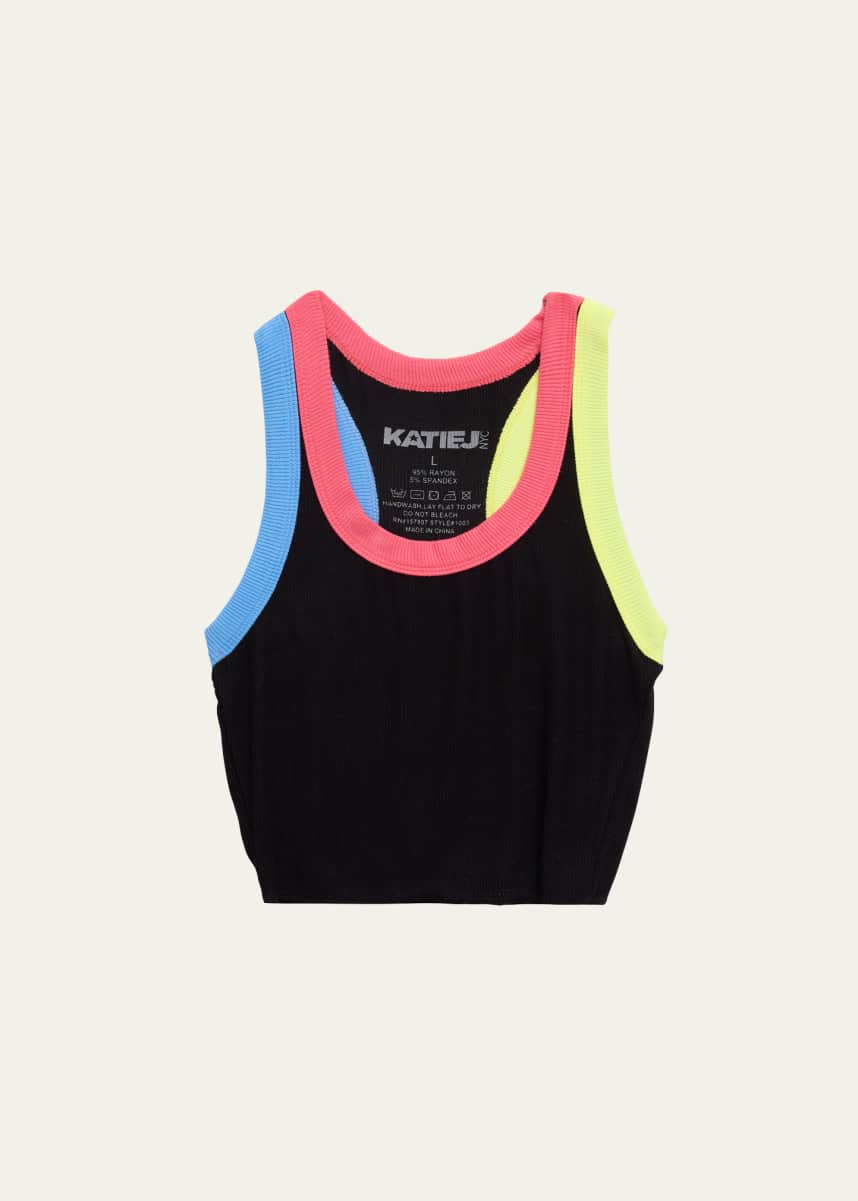 KatieJ NYC Floral Ribbed Tee main image 0
