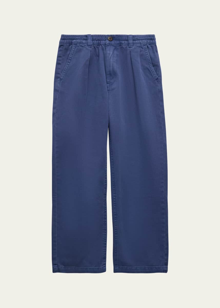 Ralph Lauren Childrenswear Boy's Pleated Twill Straight-Leg Pants, Size 3-6