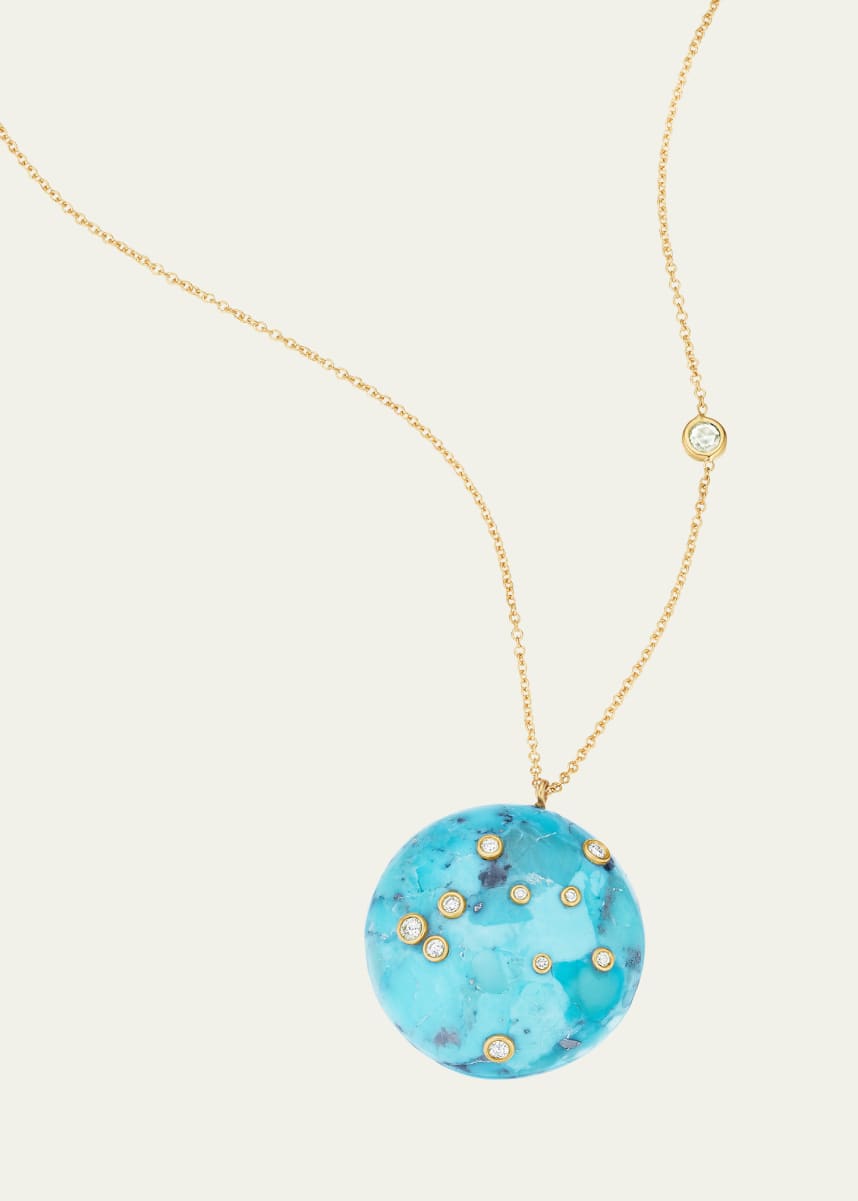 Bleecker & Prince Constellation Turquoise Pendant Necklace with Diamonds