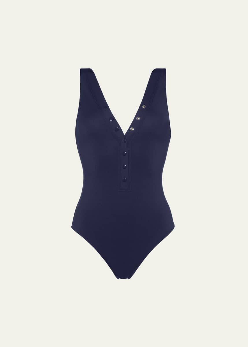 Eres Icone Snap-Front One-Piece Swimsuit