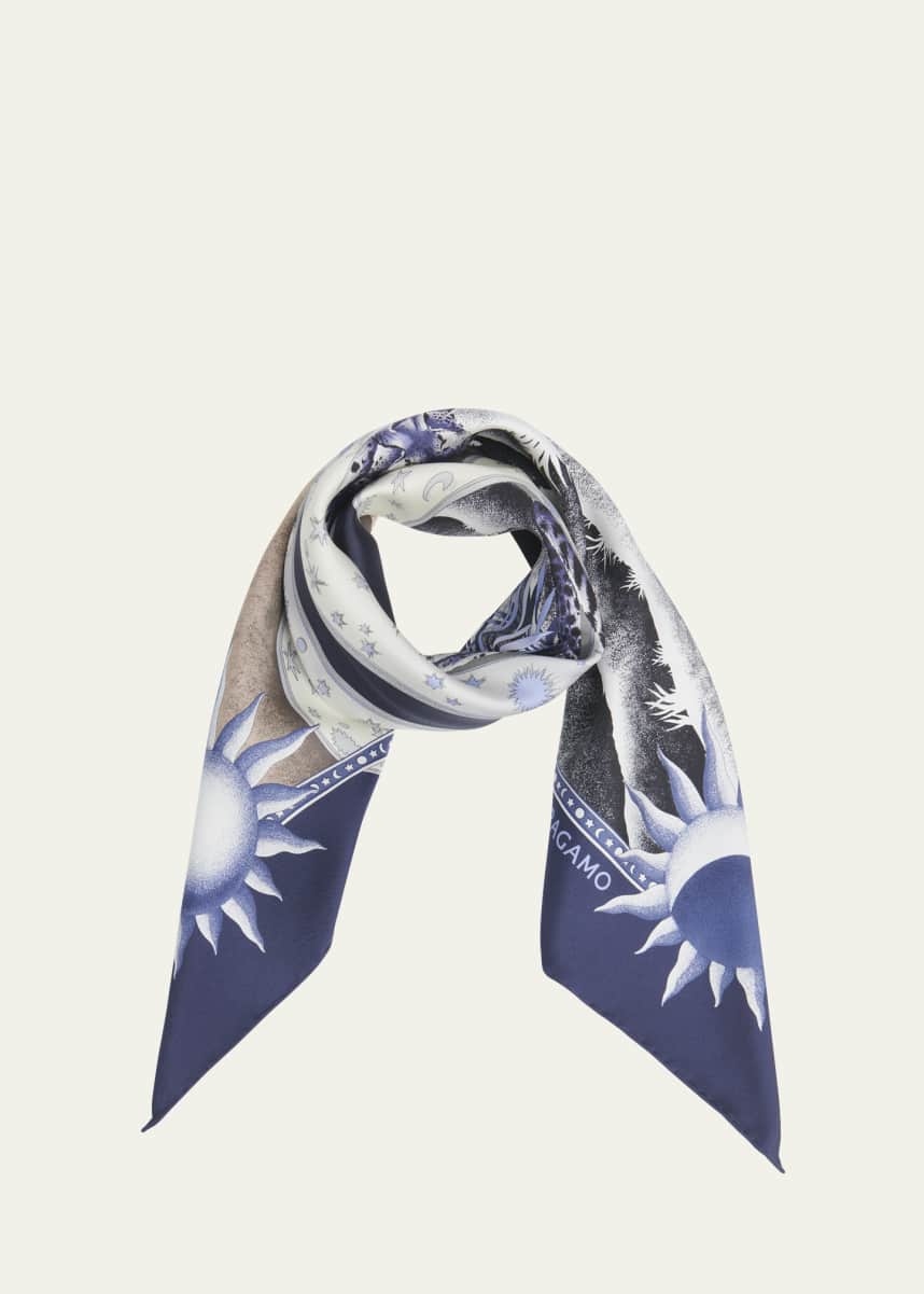 Ferragamo Daynight Silk Twill Square Scarf