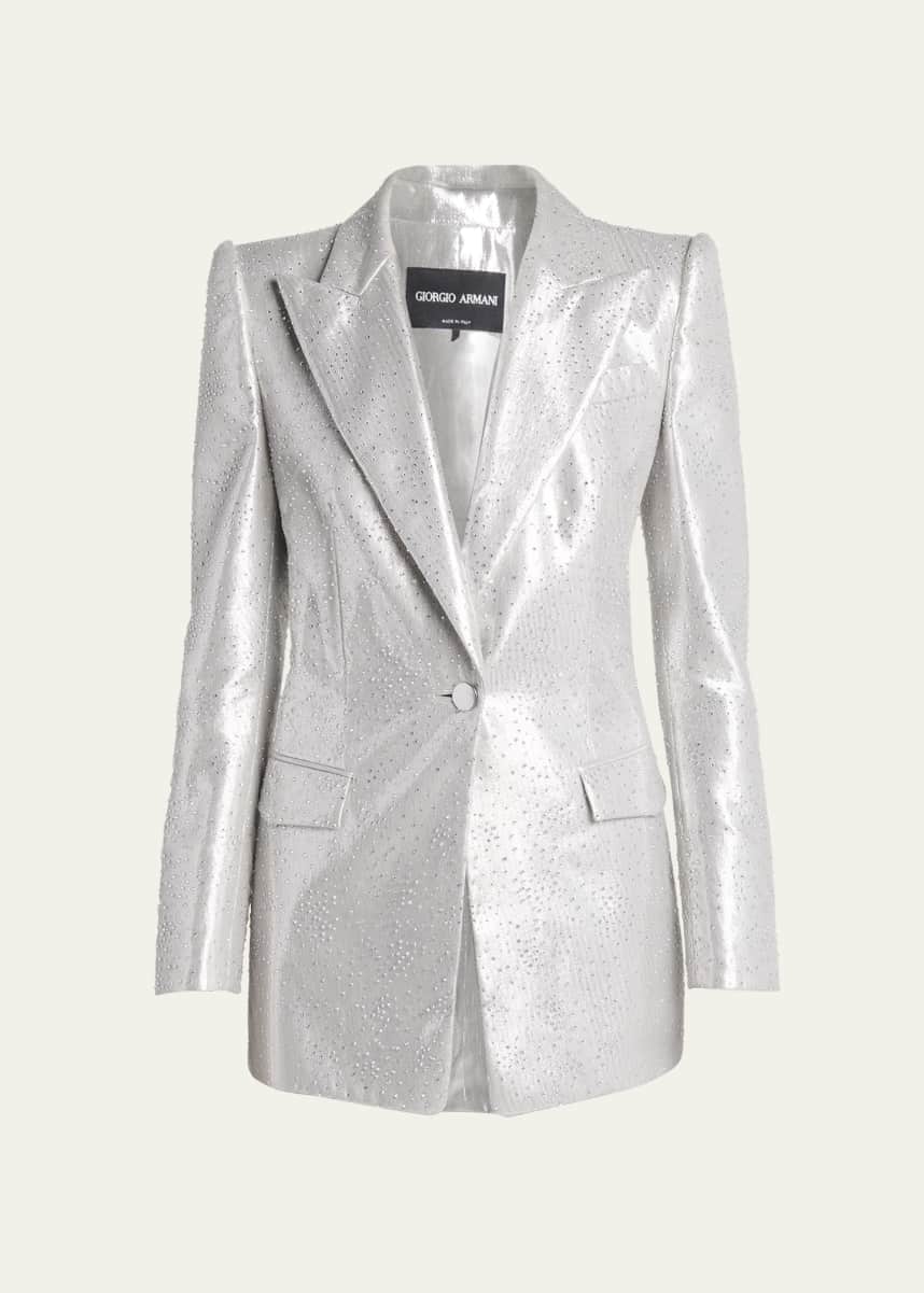 Giorgio Armani Crystal One-Button Silk Blazer