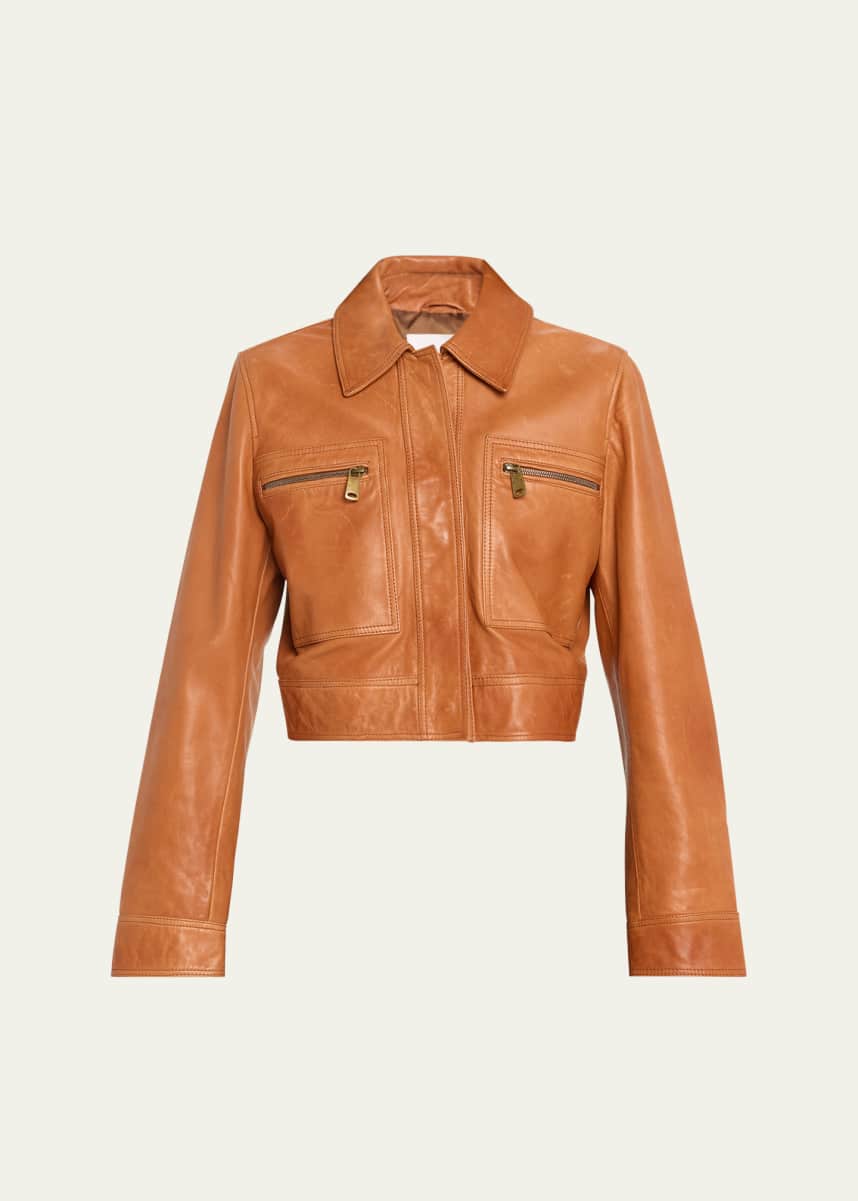 FRAME Fitted Leather Moto Jacket