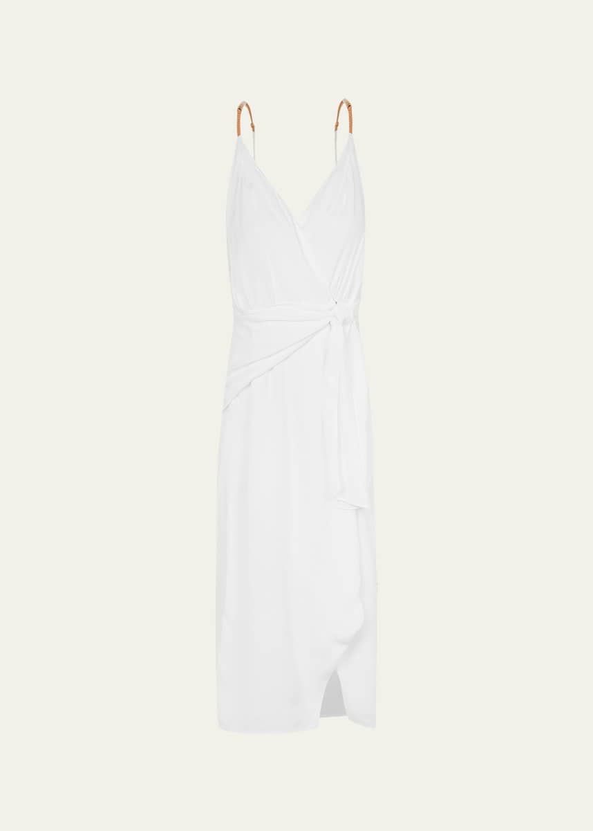 Vix Solid Carly Midi Wrap Dress