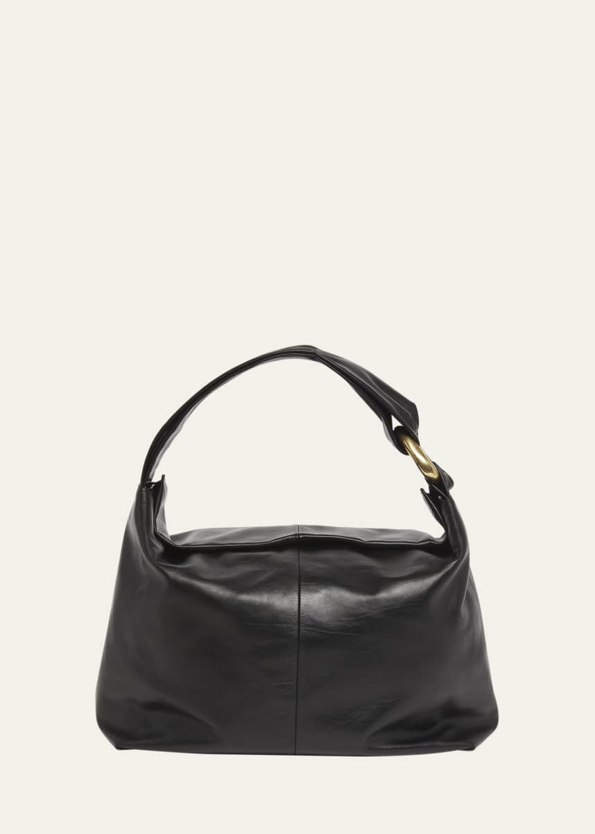 Jil Sander Large Calfskin Leather Hobo Bag