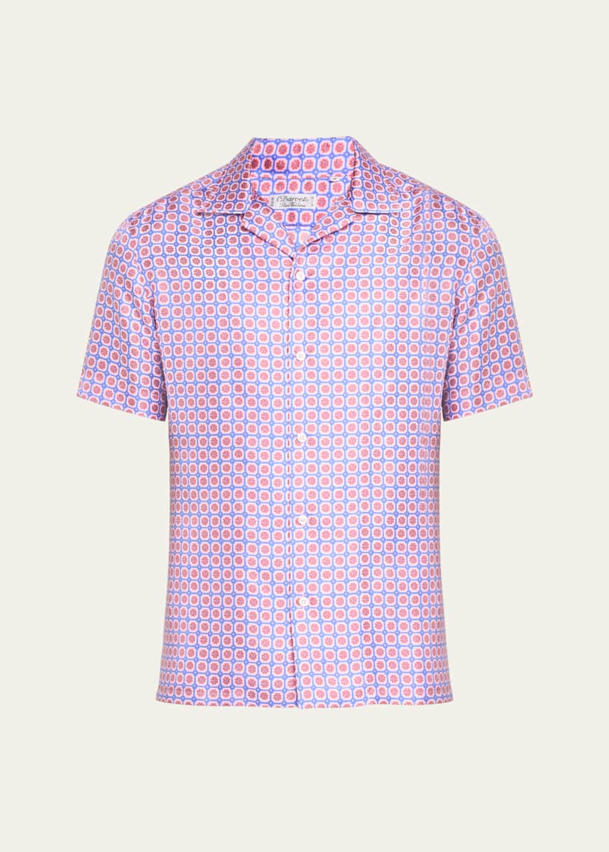Charvet Men's Silk Medallion Camp Shirt