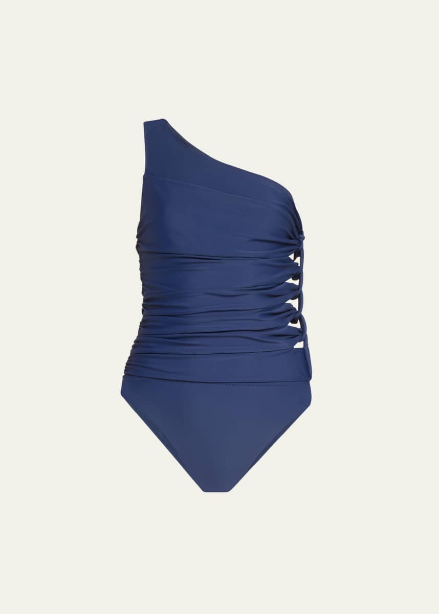 SIMKHAI Huntley Corded One-Shoulder One-Piece Swimsuit