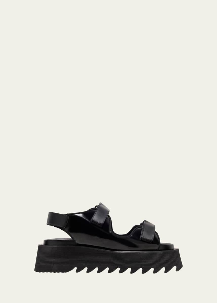 Junya Watanabe Glossy Dual-Grip Sporty Platform Sandals
