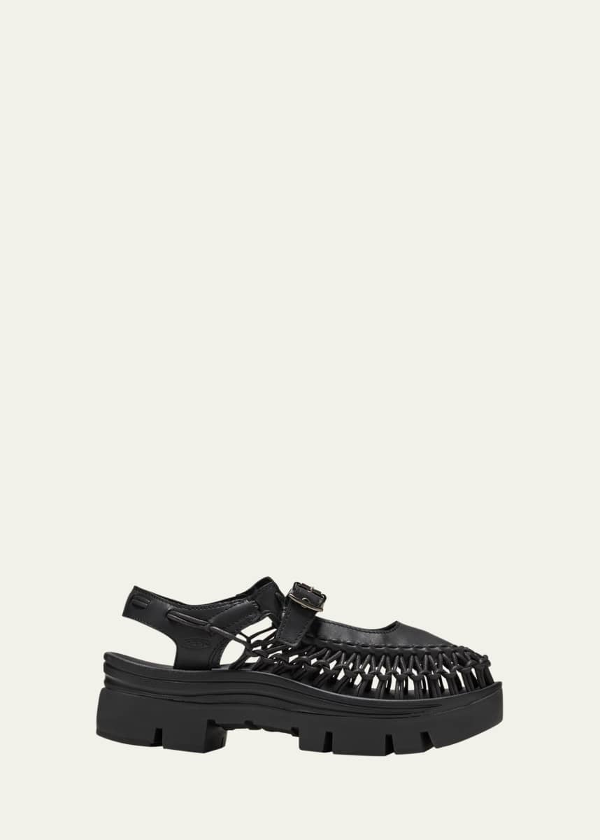 Noir Kei Ninomiya Platform Buckle Net Mary Jane Shoes