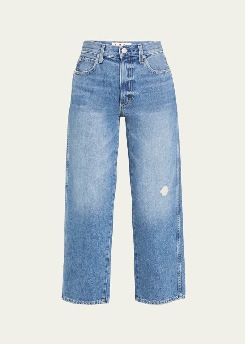 ALAIA Exaggerated Rounded Wide-Leg Denim Jeans - Bergdorf Goodman