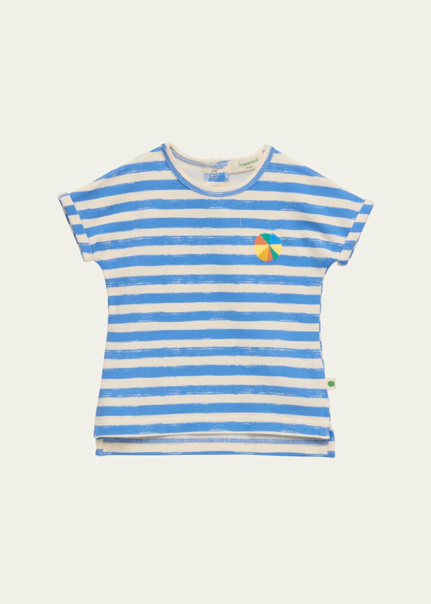 bonniemob Boy's Striped Beach Ball T-Shirt, Size 3M-24M