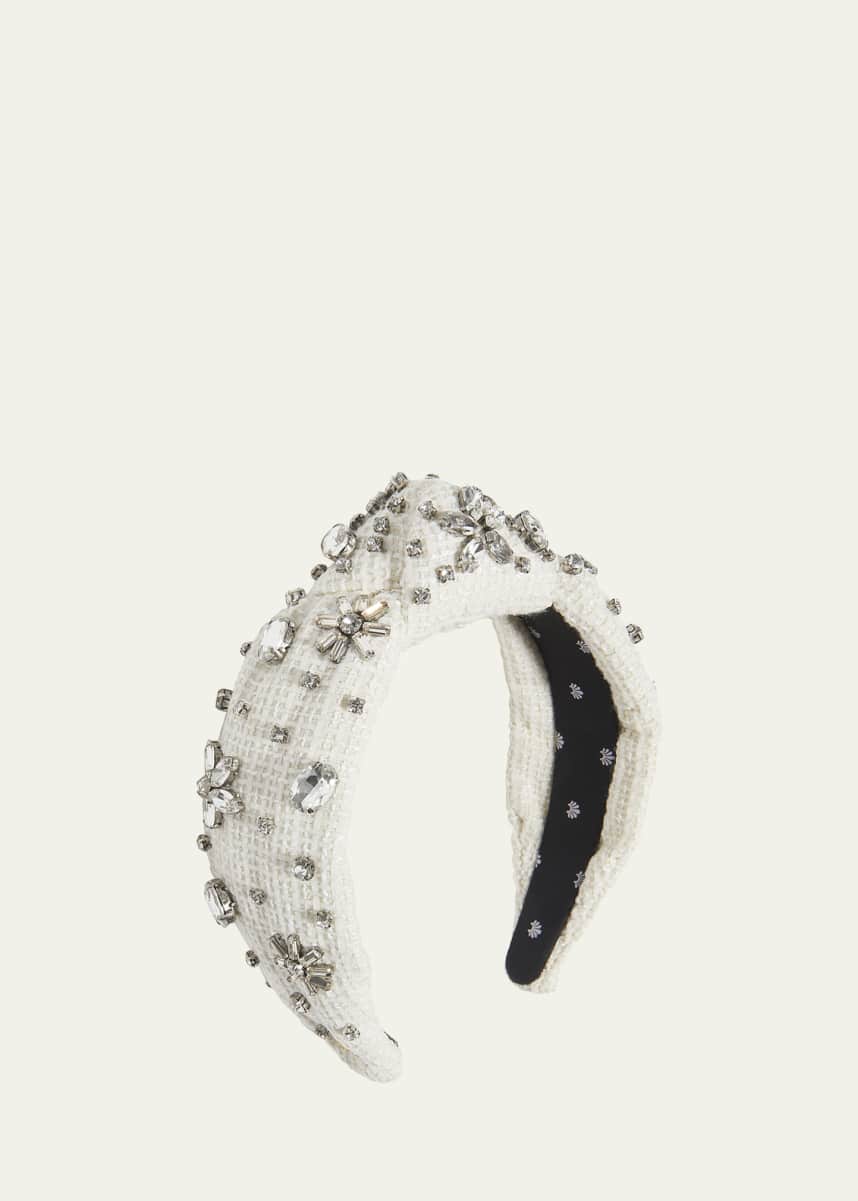 Lele Sadoughi Embellished Tweed Knotted Headband