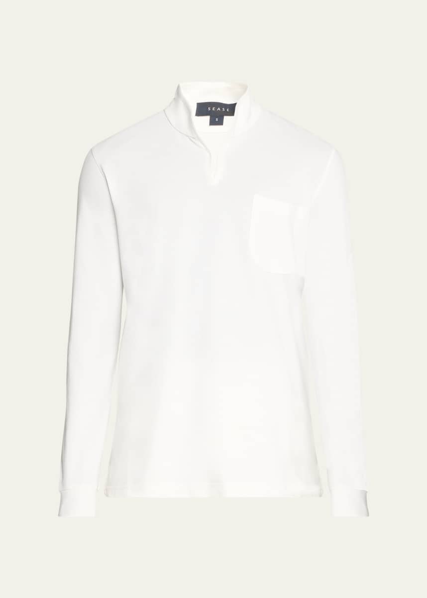 Sease Men's Ellen Cotton Long-Sleeve Polo Shirt