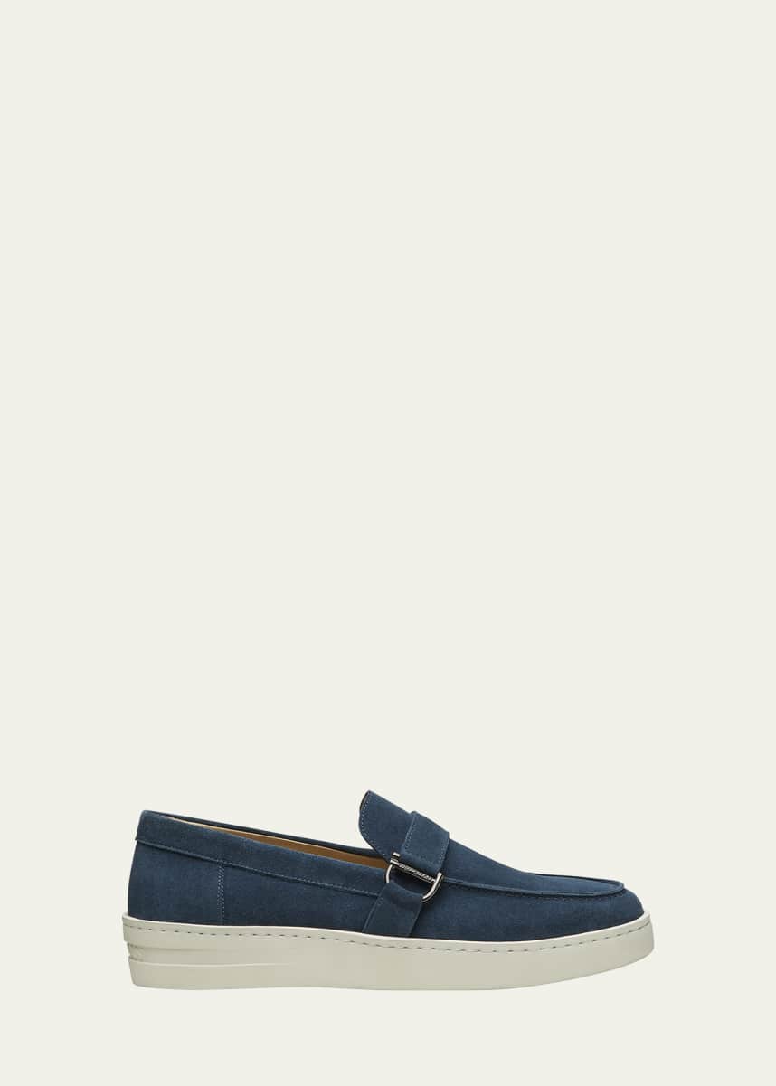 Stuart Weitzman Men's Hamptons Suede Buckle Loafers