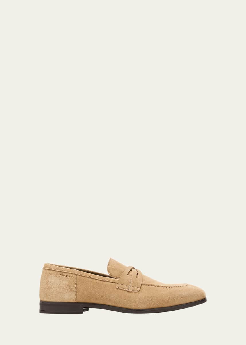 Stuart Weitzman Men's Simon Suede Crisscross Penny Loafers