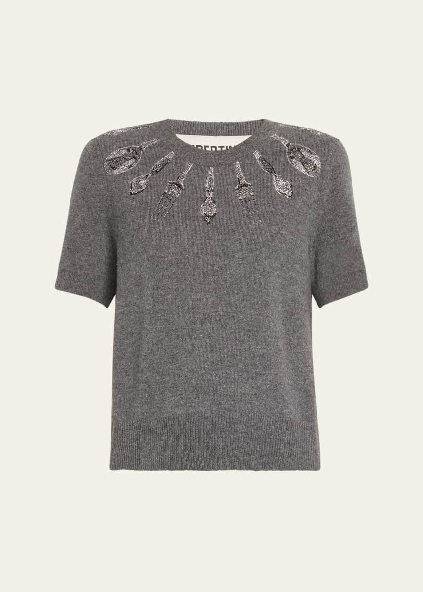 Libertine Michelin Star Cashmere Pullover with Rhinestone Detail