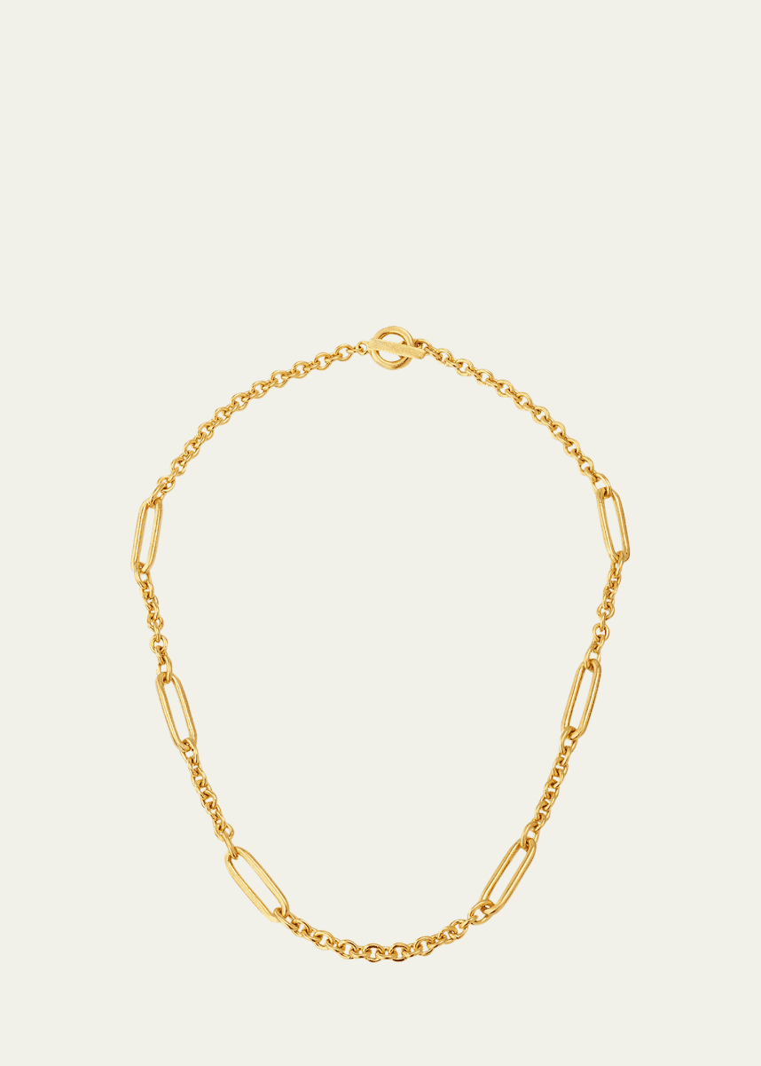 Ben-Amun Alex Chain Link Necklace with Oval Stations