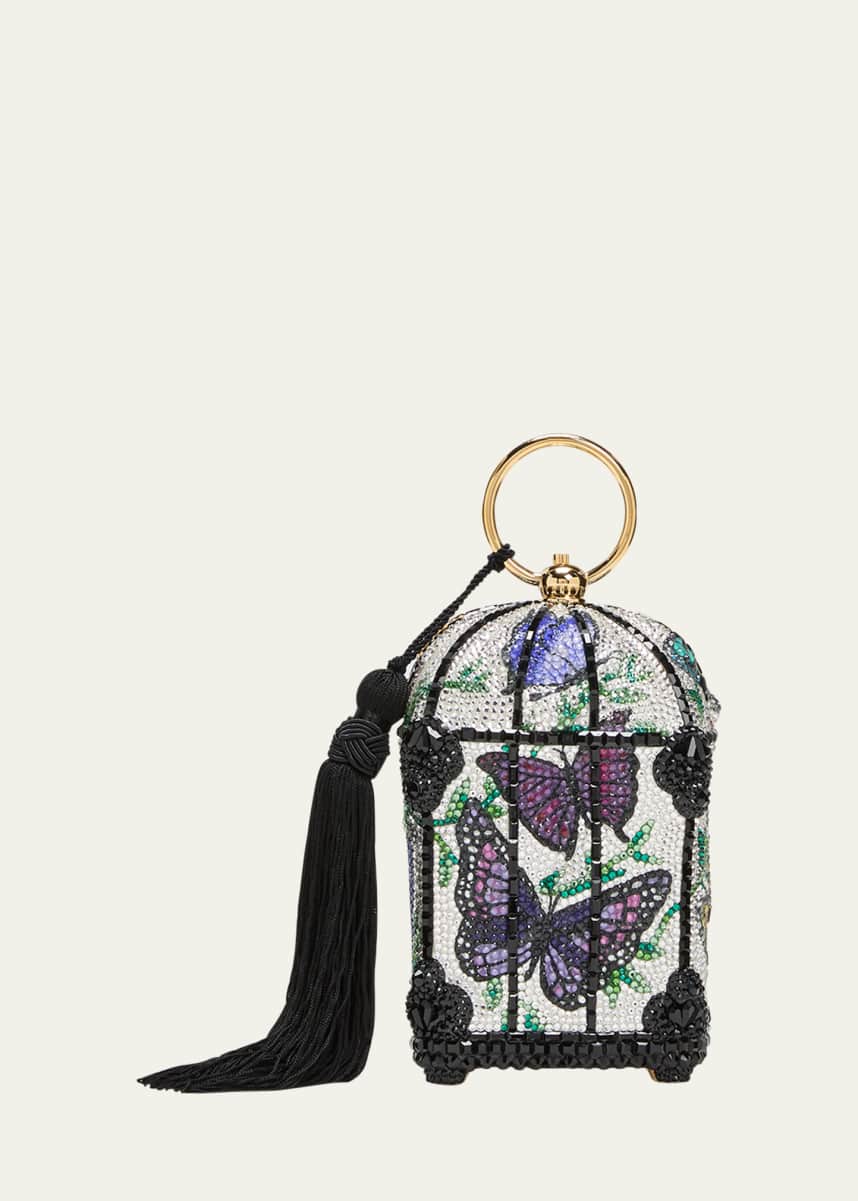 Judith Leiber Couture Habitat Metamorphosis Butterfly Cage Top-Handle Bag