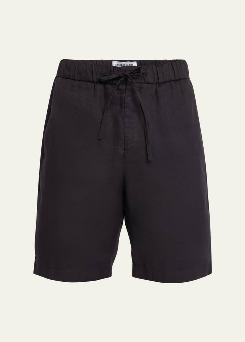 Frescobol Carioca Men's Drawstring Linen Cotton Shorts