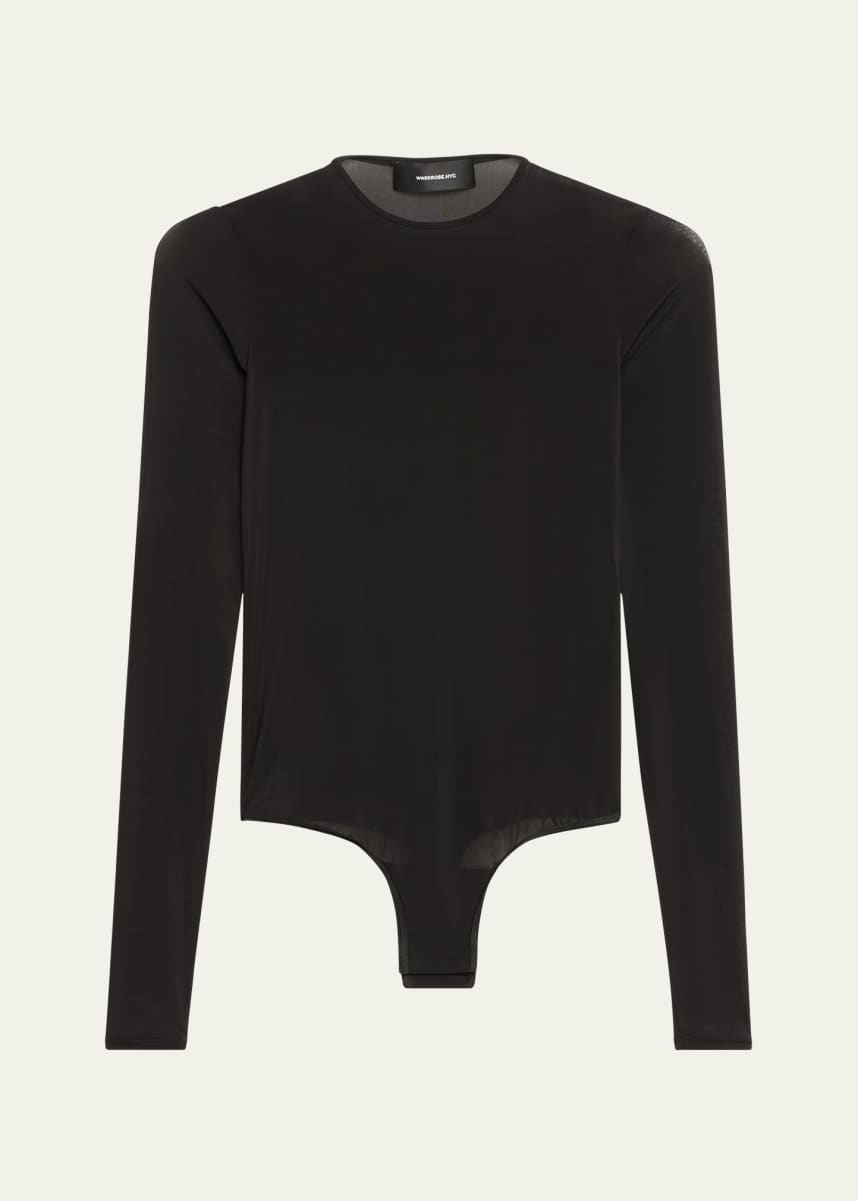 WARDROBE.NYC Long Sleeve Sheer Bodysuit