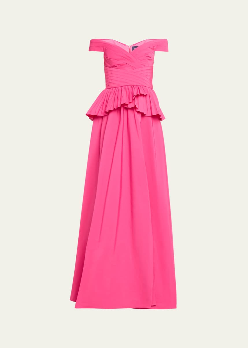 $4995 NEW Marchesa Off the Shoulder Appliquéd Velvet Gown Burgundy Dress 4