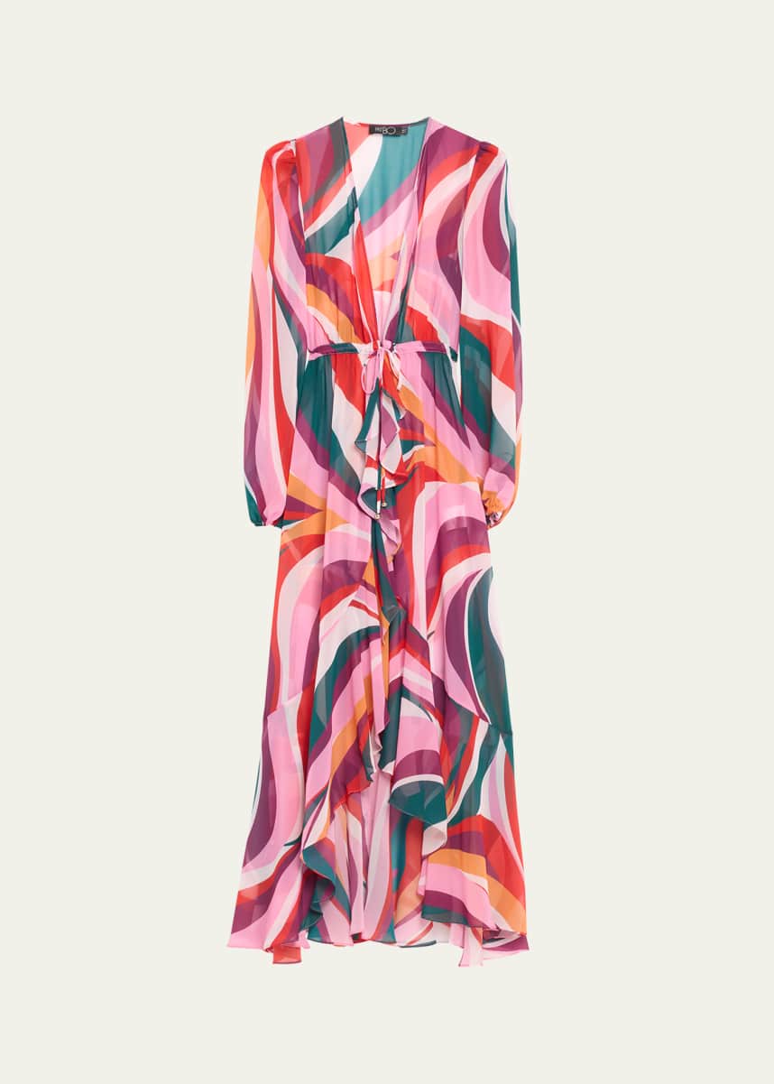 PatBO Delos Tie-Front Robe Coverup