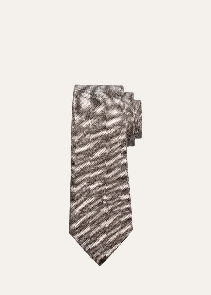 ZEGNA Men's Linen and Silk Jacquard Tie