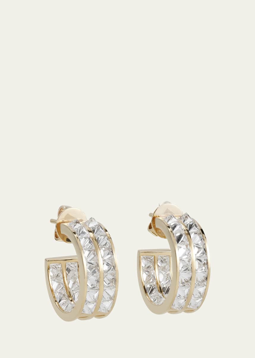 Savolinna Be Spiked Double Row Diamond Hoop Earrings