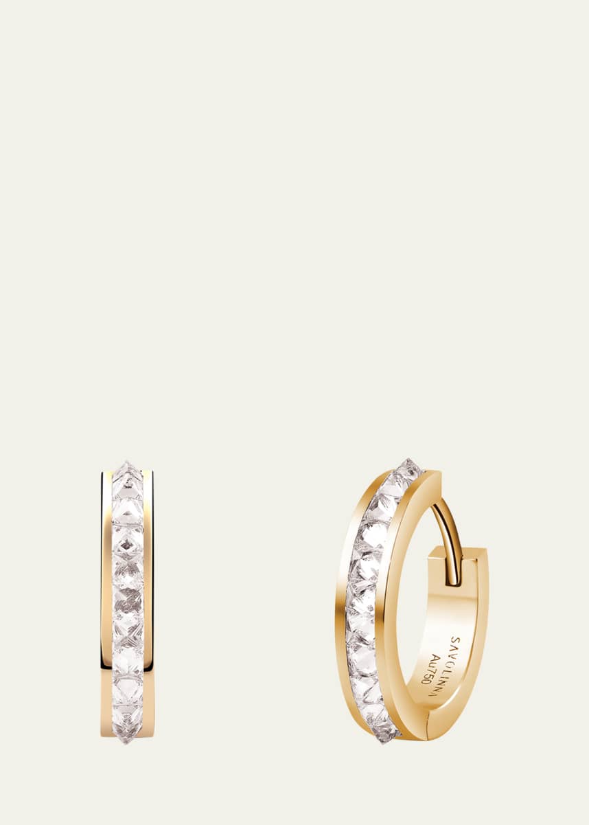 Savolinna Be Spiked Diamond Mini Huggie Hoop Earrings
