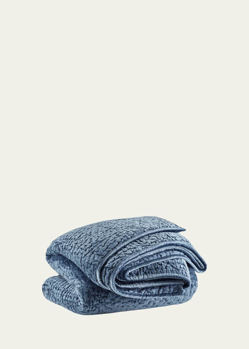 Pine Cone Hill Parisienne Velvet King Quilt, Slate