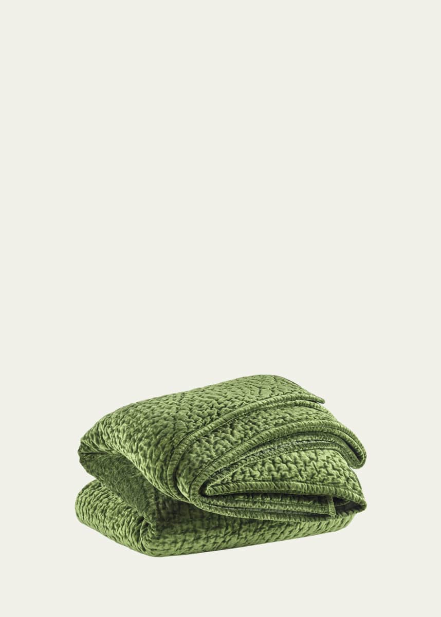 Pine Cone Hill Parisienne Velvet King Quilt, Evergreen