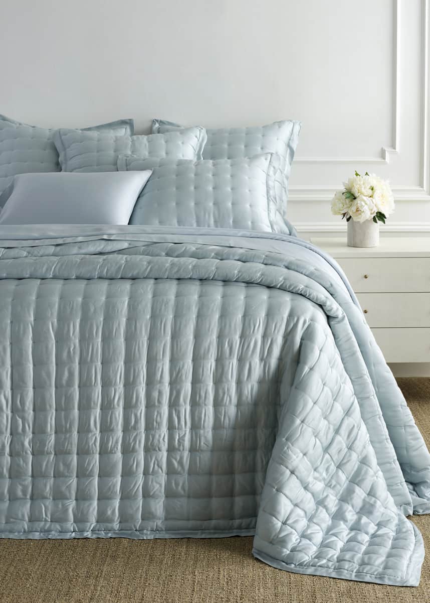 Pine Cone Hill Puff Tencel King Quilt, Robin's Egg Blue