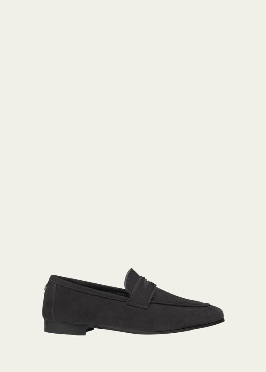 Bougeotte Flaneur Suede Shearling Penny Loafers