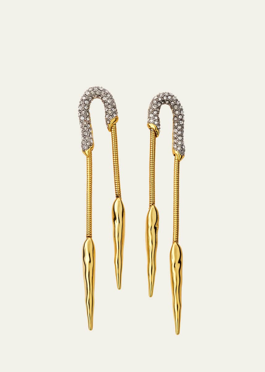Alexis Bittar Solanales Crystal Chained Spear Earrings