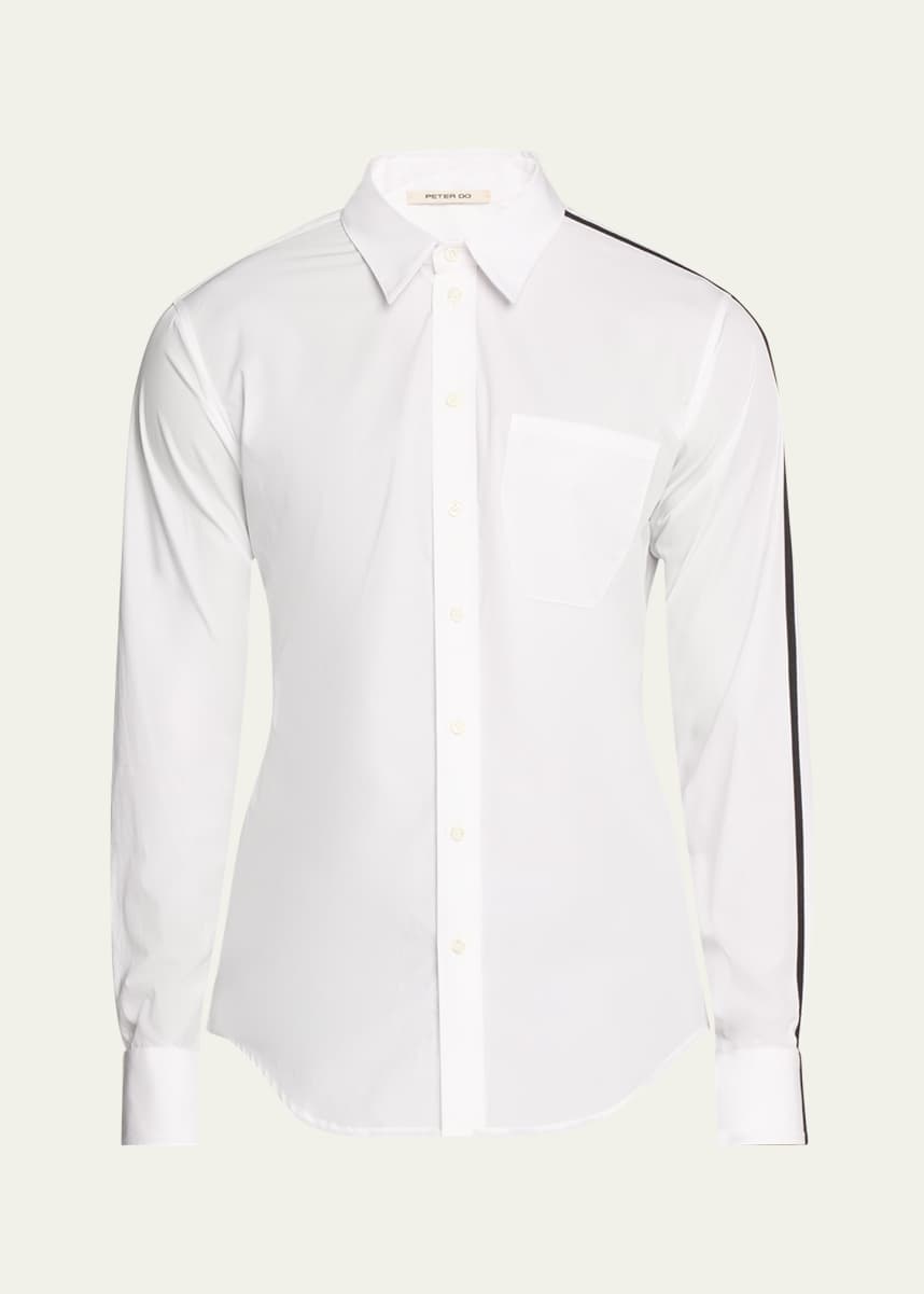 Peter Do Men's Contrast Stripe Button-Down Office Shirt