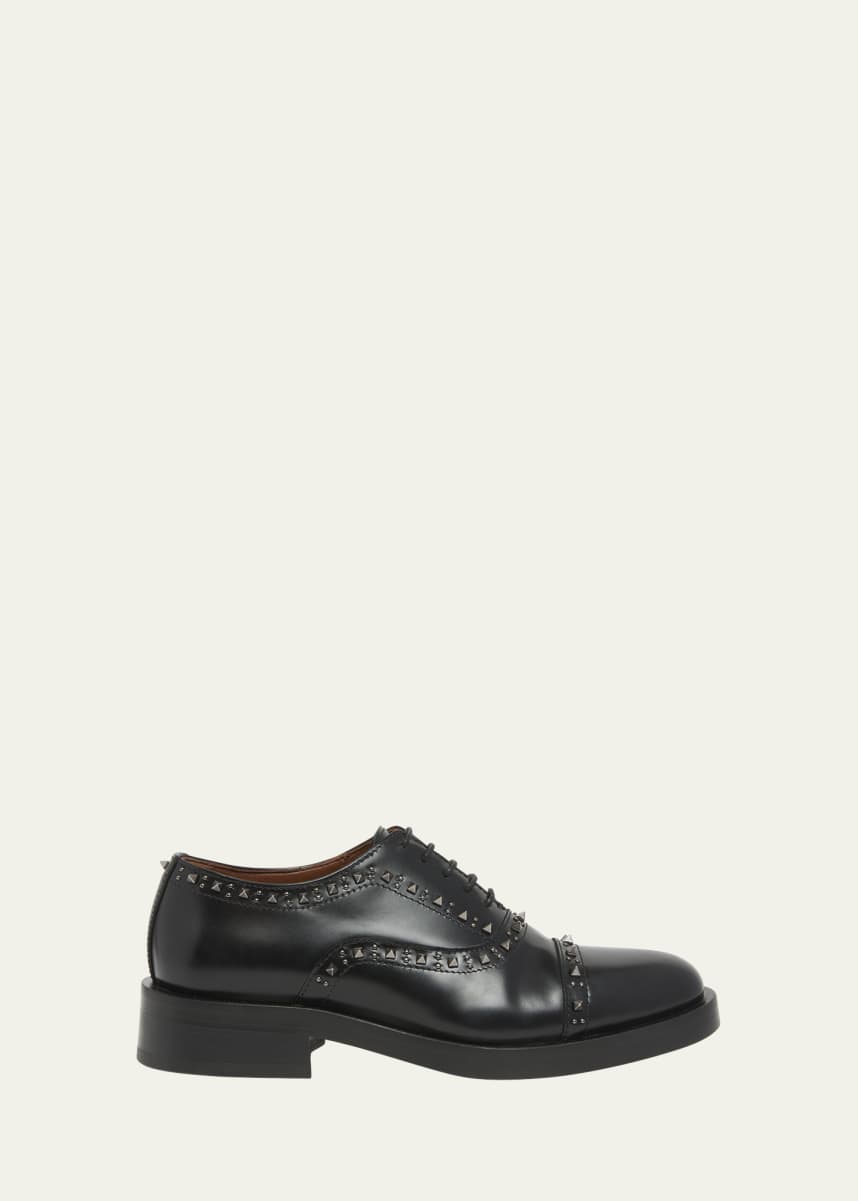 Valentino Garavani Leather Stud Derby Loafers