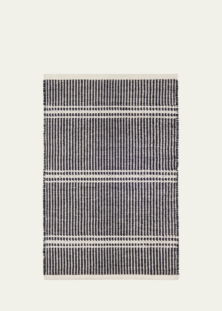 Annie Selke Malta Black/Ivory Handwoven Rug, 9' x 12'