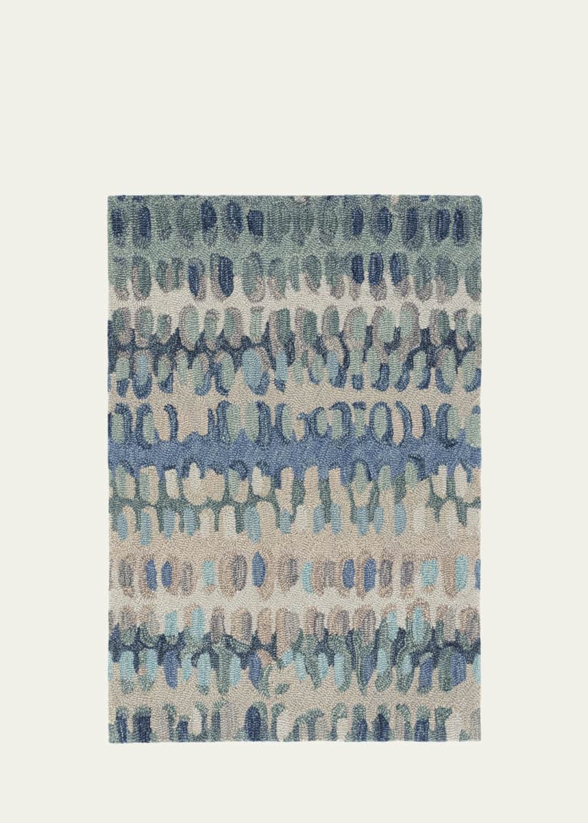 Annie Selke Paint Chip Blue Micro-Hooked Rug, 9' x 12'