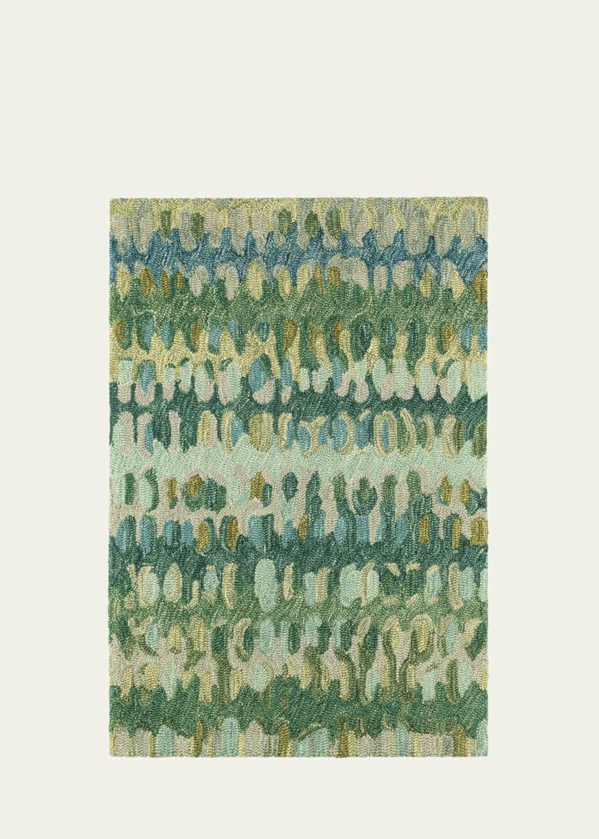 Annie Selke Paint Chip Moss Micro-Hooked Rug, 6' x 9'