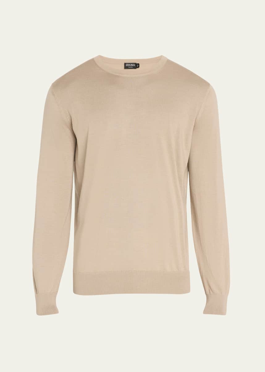 ZEGNA Men's Cashseta Cashmere and Silk Crewneck Sweater