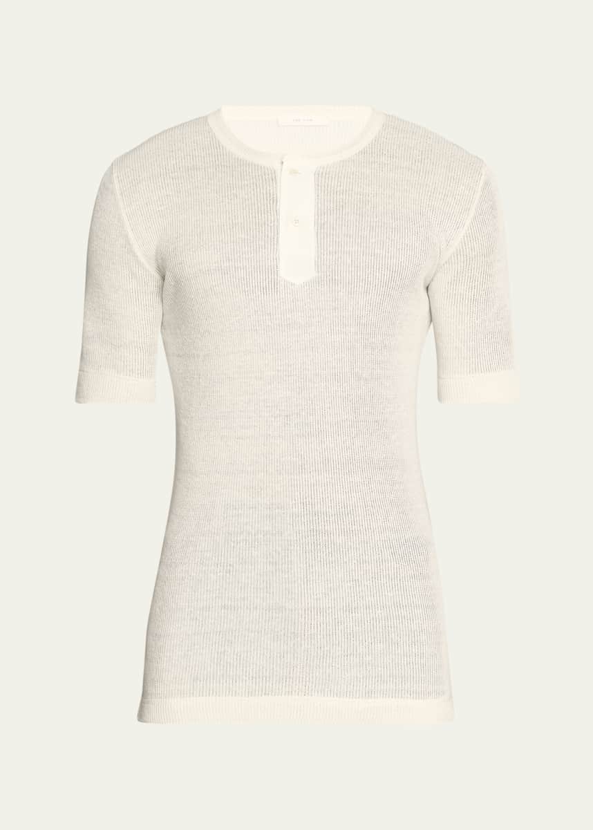 THE ROW Men's Linen-Silk Henley Shirt