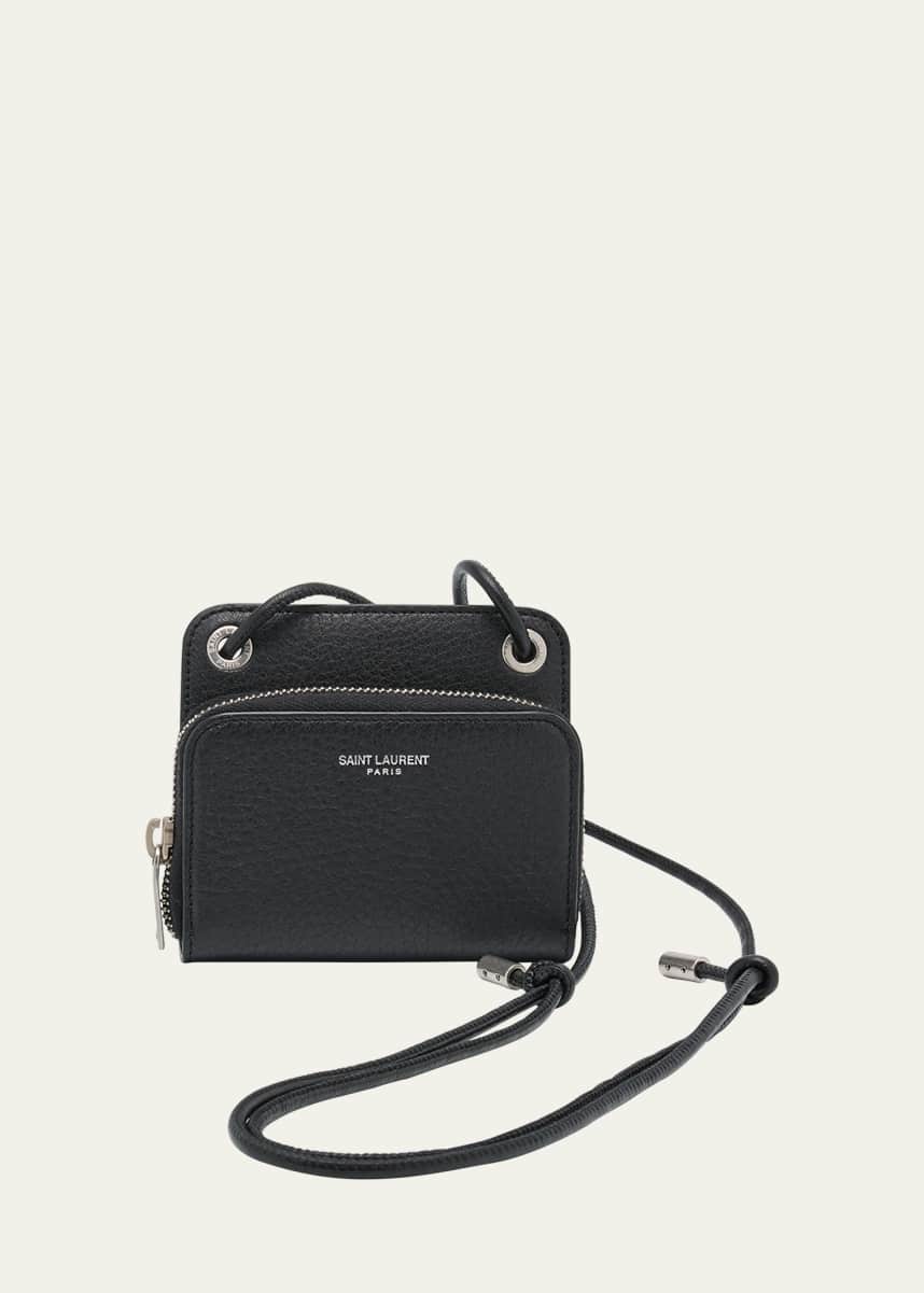 Saint Laurent Men's Small Leather Crossbody Bag