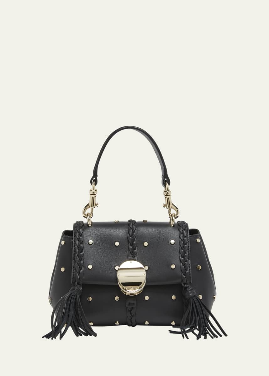 Chloe Penelope Mini Top-Handle Bag in Studded Leather