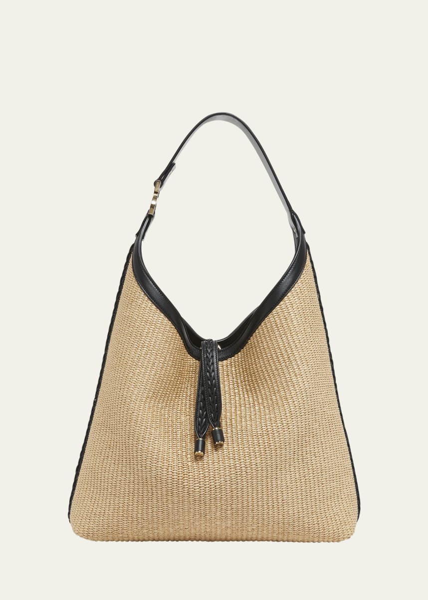 Chloe Marcie Hobo Bag in Raffia and Leather