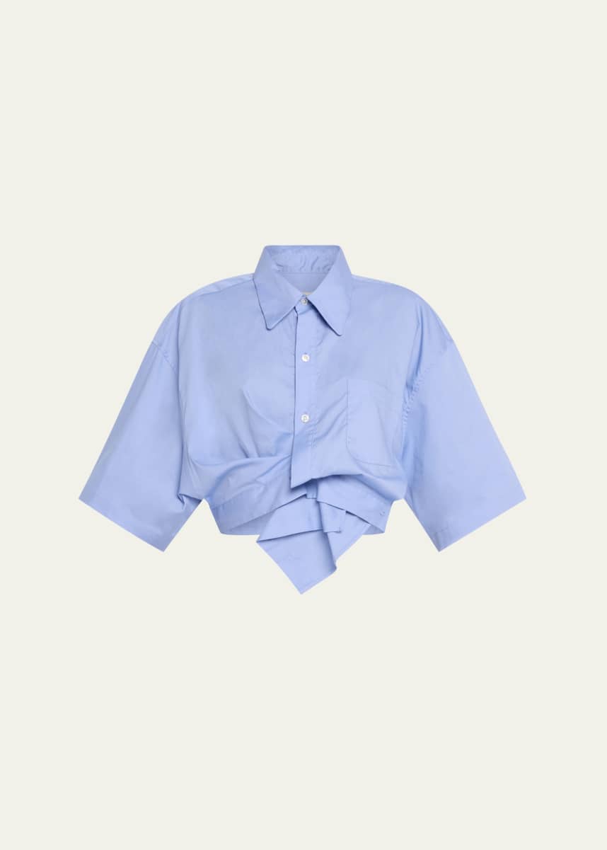 Jane Wade Draped Short-Sleeve Top
